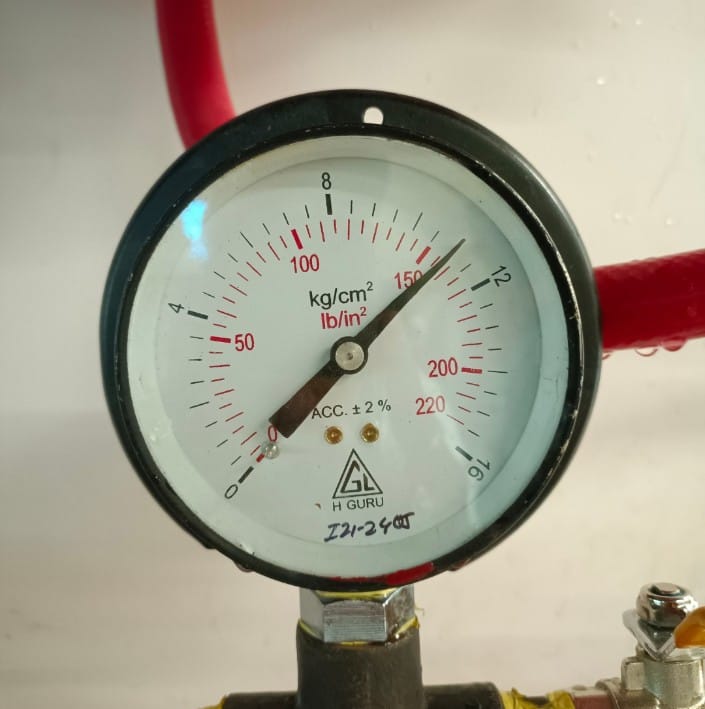 H Guru, MS Pressure Gauge 0 to 16 KG, Dial 4 inch