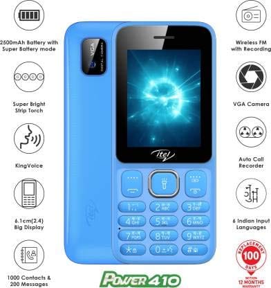 Itel Power410 (6.1cm,Big Battery,Blue)