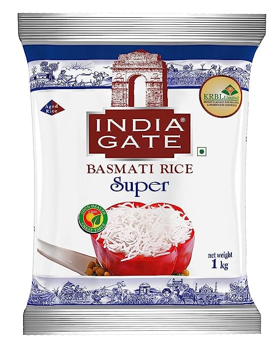 India Gate Basmati Rice Super, 1kg