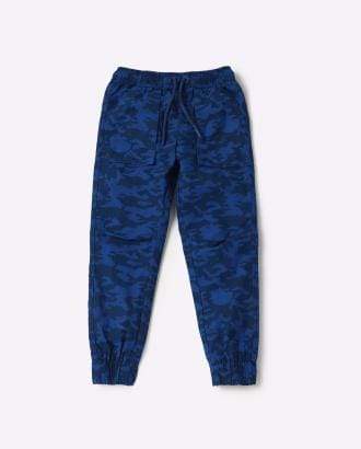 Camouflage Print Joggers with Drawstring