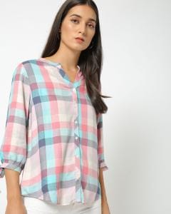 Checked Shirt with Tie-Up