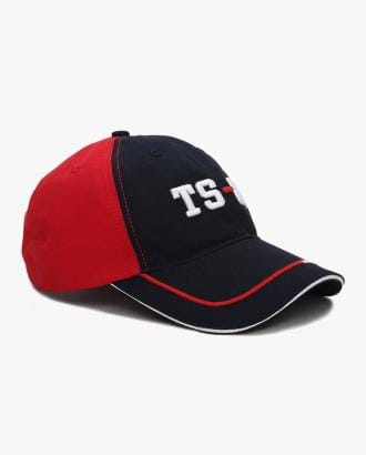 Colourblock Baseball Cap with Text Applique