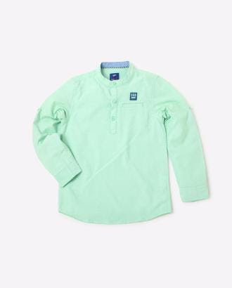 Cotton Shirt with Mandarin Collar