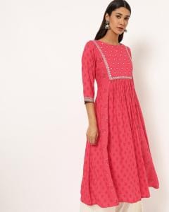 Embroidered Flared Kurta