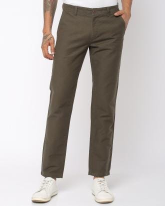 Flat-Front Chinos with Slip Pockets