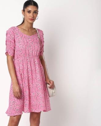 Floral Print A-line Dress