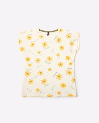 Floral Print Round-Neck T-shirt