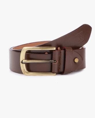 Genuine Leather Belt with Buckle Closure
