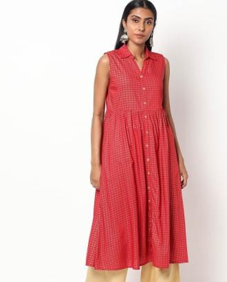 Geometric Print Flared Kurta