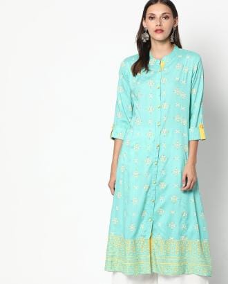Geometric Print Straight Kurta