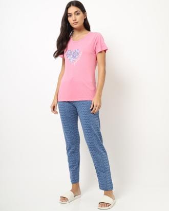 Graphic Print Night Suit