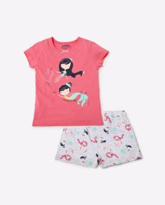 Graphic Print T-shirt & Shorts Set