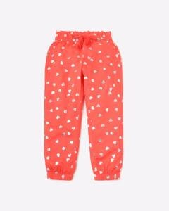 Heart Print Cuffed Pants