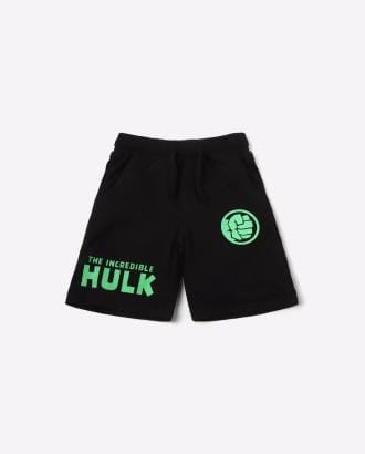 Hulk Print Cotton Shorts with Drawstrings