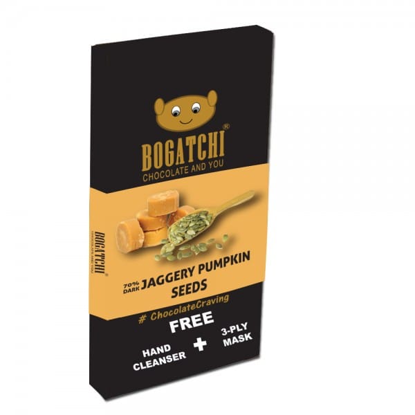70% Dark Jaggery Chocolate | Pumpkin Seeds | No Sugar Intense Dark Chocolate
