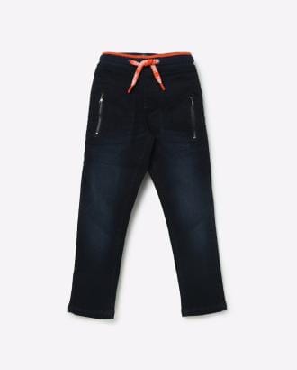Mid-Wash Mid-Rise Jeans with Zipped Insert Pockets