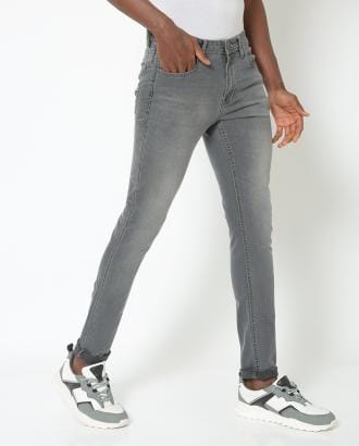 Mid-Wash Mid-Rise Skinny Jeans