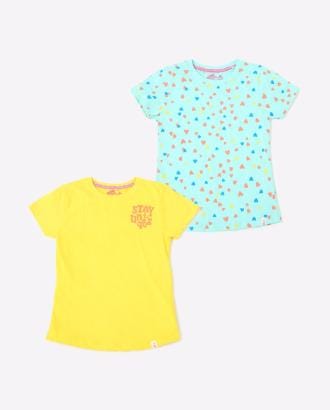 Pack of 2 Novelty Print Round-Neck T-shirts