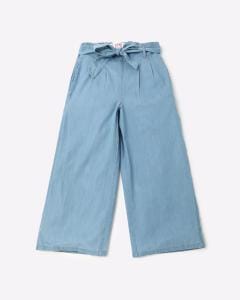 Pleat-Front Palazzos with Fabric Belt