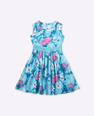 Printed Sleeveless Flared Dress