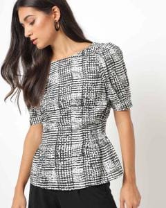 Printed Top with Smocking