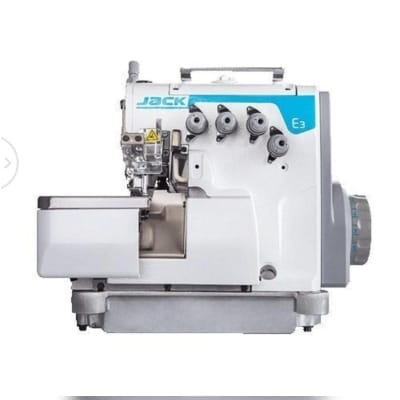 JACK BRAND E3-4 INDUSTRIAL OVERLOCK SEWING MACHINE WITH DIRECT DRIVE POWER SAVING MOTOR AND COMPLETE SET