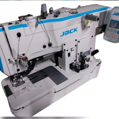 JACK BRAND JK-T781G-Z BUTTON HOLE INDUSTRIAL SEWING MACHINE WITH DIRECT DRIVE POWER SAVING MOTOR AND COMPLETE SET