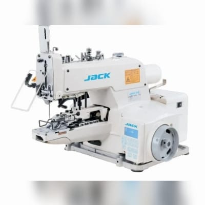 JACK BRAND JK-1377E-B BUTTON STITCHING INDUSTRIAL SEWING MACHINE WITH DIRECT DRIVE POWER SAVING MOTOR AND COMPLETE SET