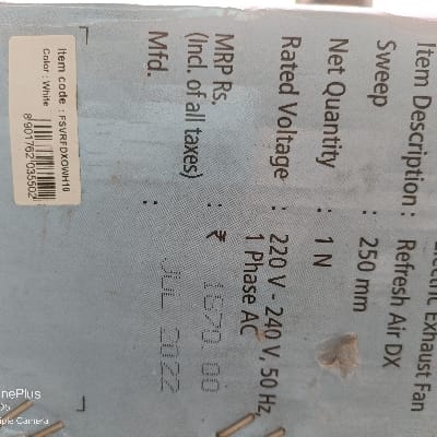 Ex fan 250mm Havells standard