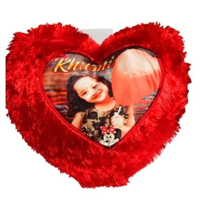Red Heart Pillow Personalized Photo print pillow size15×15inch
