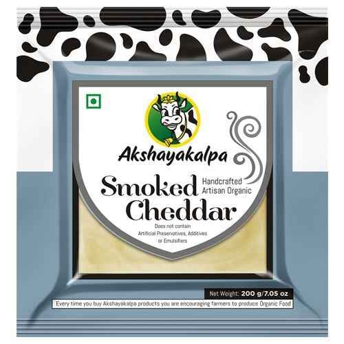 Akshayakalpa Cheese - Organic Cheddar Smoked 200 g