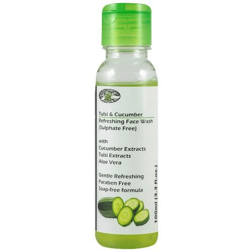 Aloe Veda Tulsi & Cucumber Refreshing Face Wash - Sulphate Free Herbal 100 ml