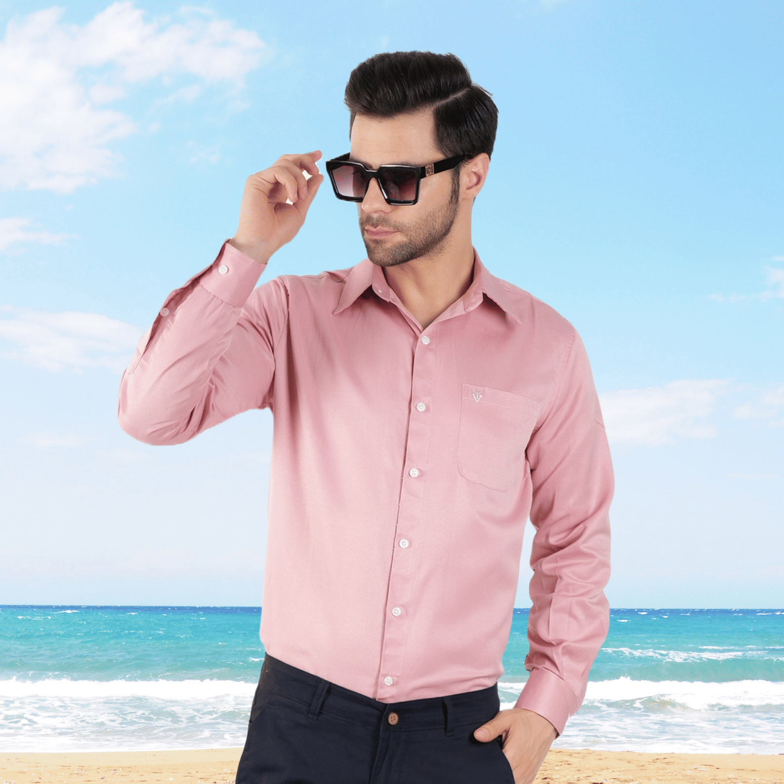 Plain Solid Full Sleeve Pink