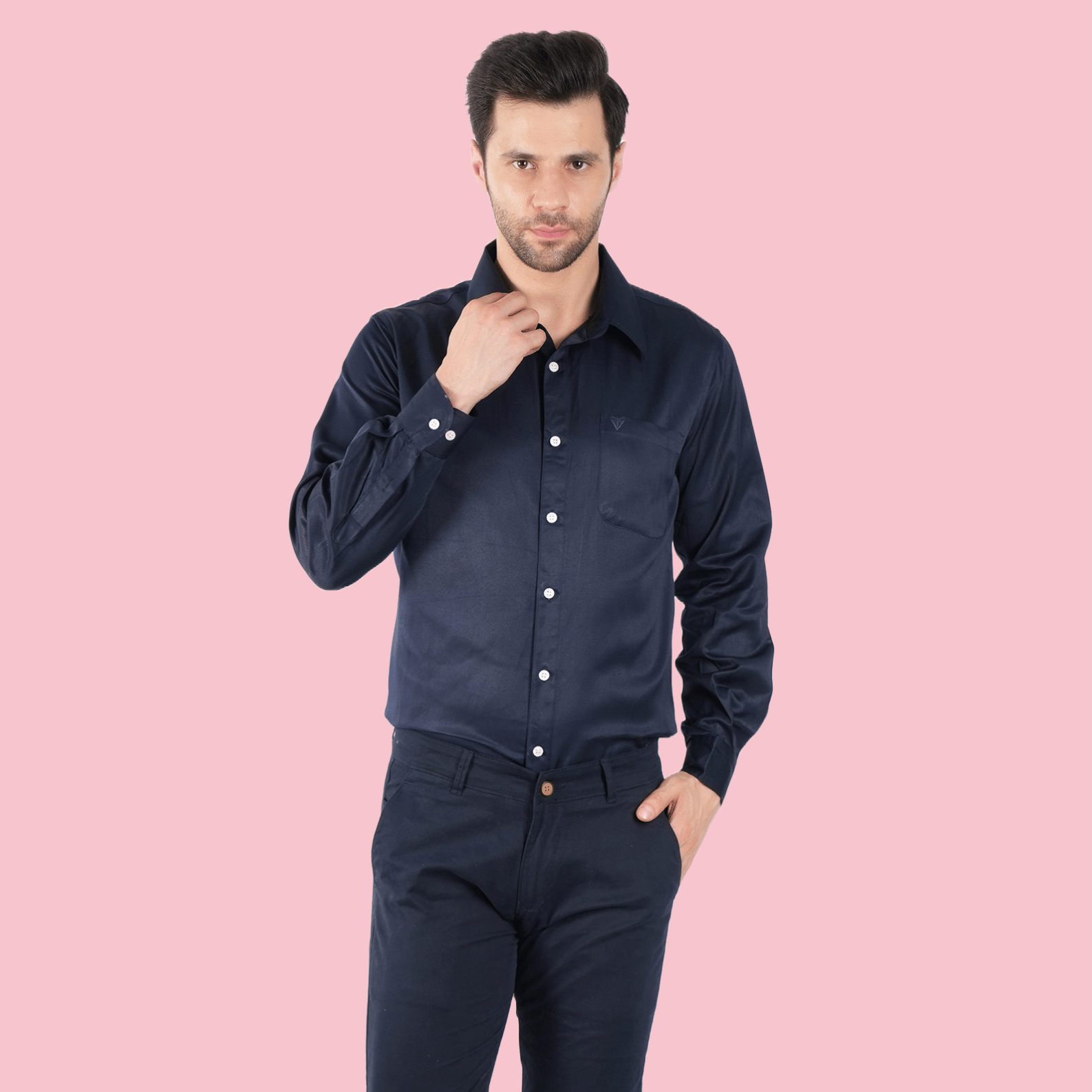 Plain Solid Full Sleeve Royal B