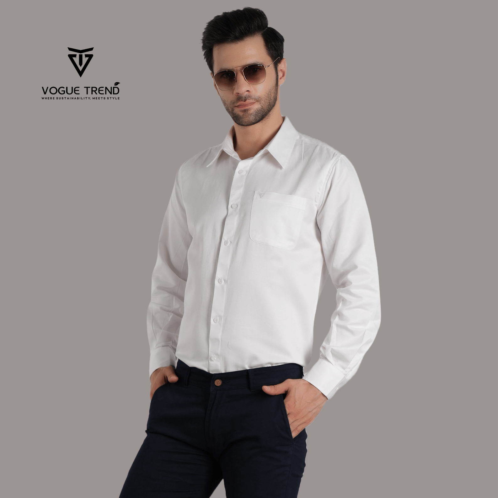 Plain Solid Full Sleeve White
