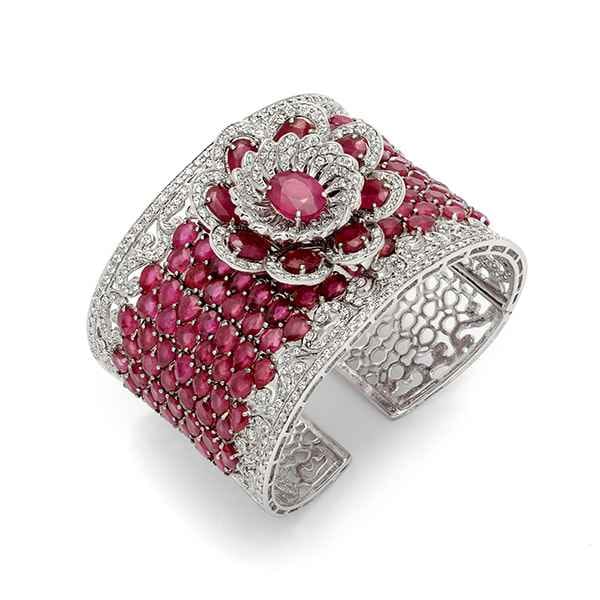 Diamond Bracelet with Rubies