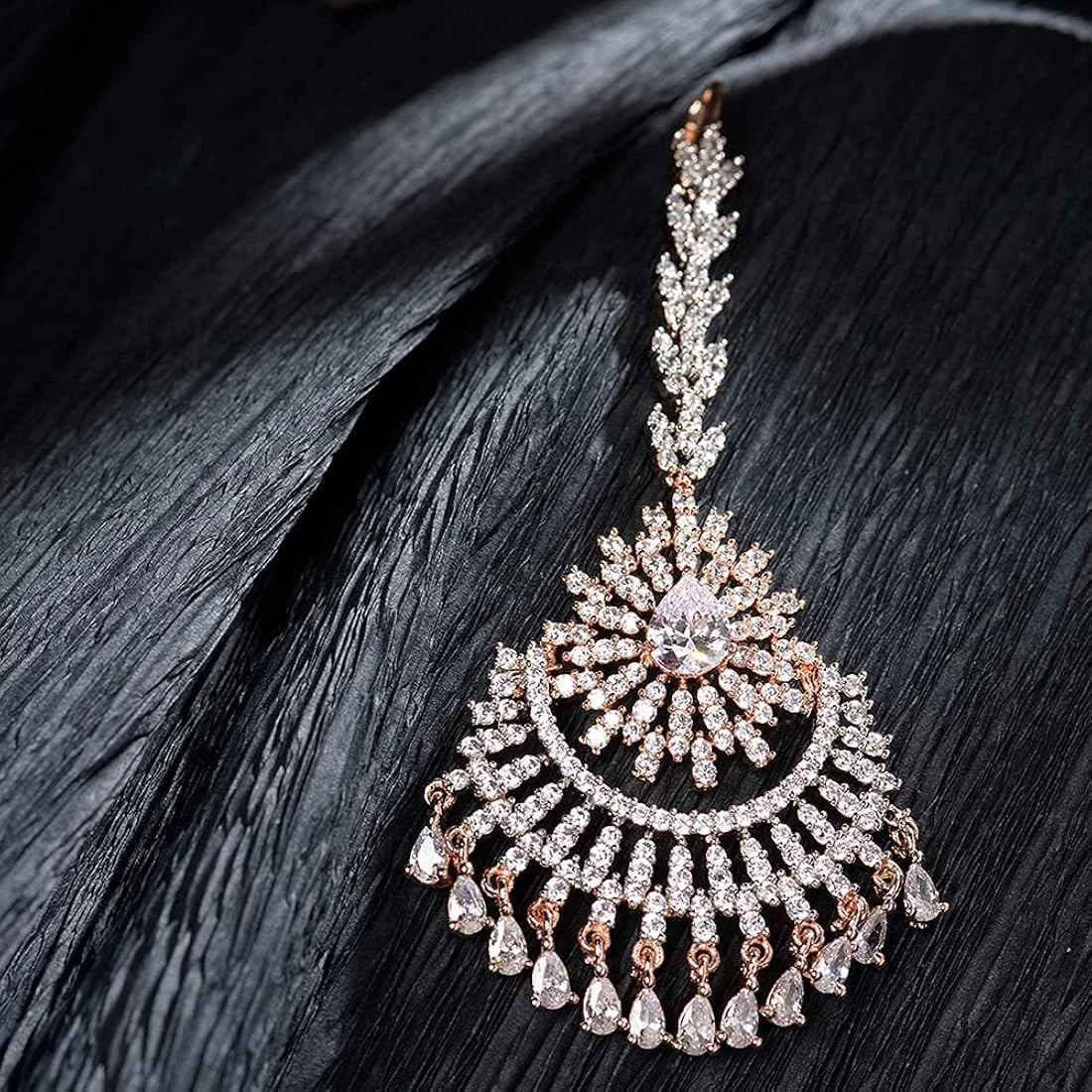Gold Maang Tikka with Diamonds