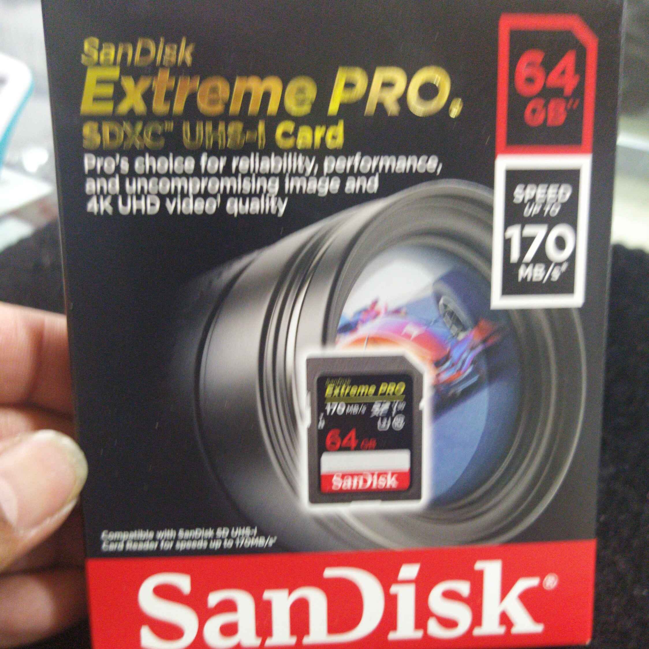 SANDISK EXTREM 64GB SD CARD 170 MB