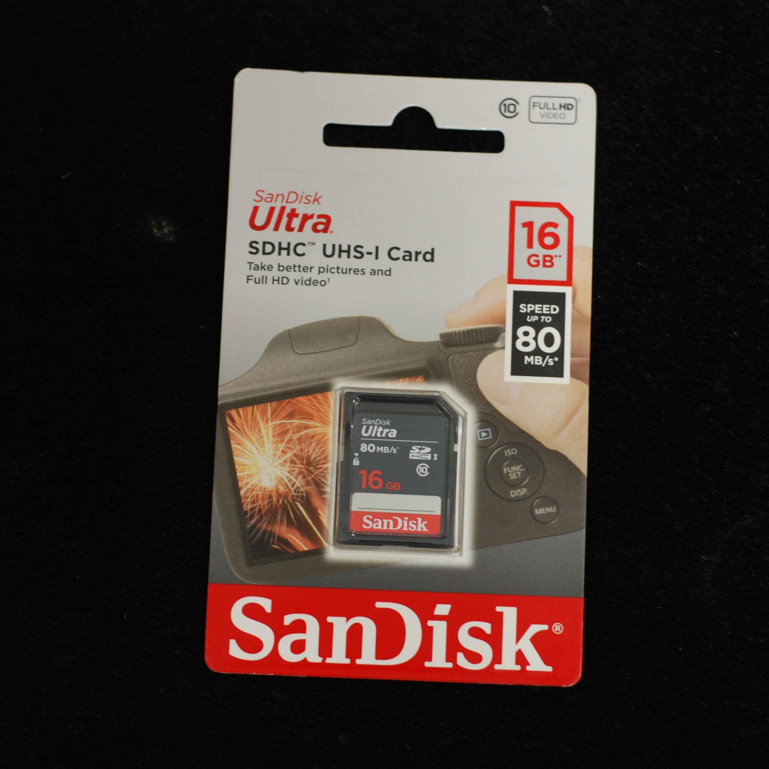 SANDISK 16GB SD CARD SPEED 80 MB/s 