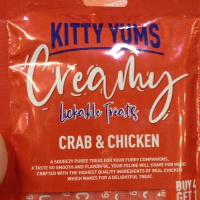 KITTY YUMS CREAMY TREATS CRAB AND CHICKEN