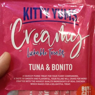 KITTY YUMS CREAMY TREATS TUNA AND BONITO