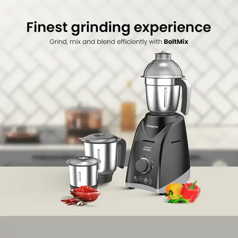 Crompton Boltmix 750W, Mixer Grinder, 3 Jars