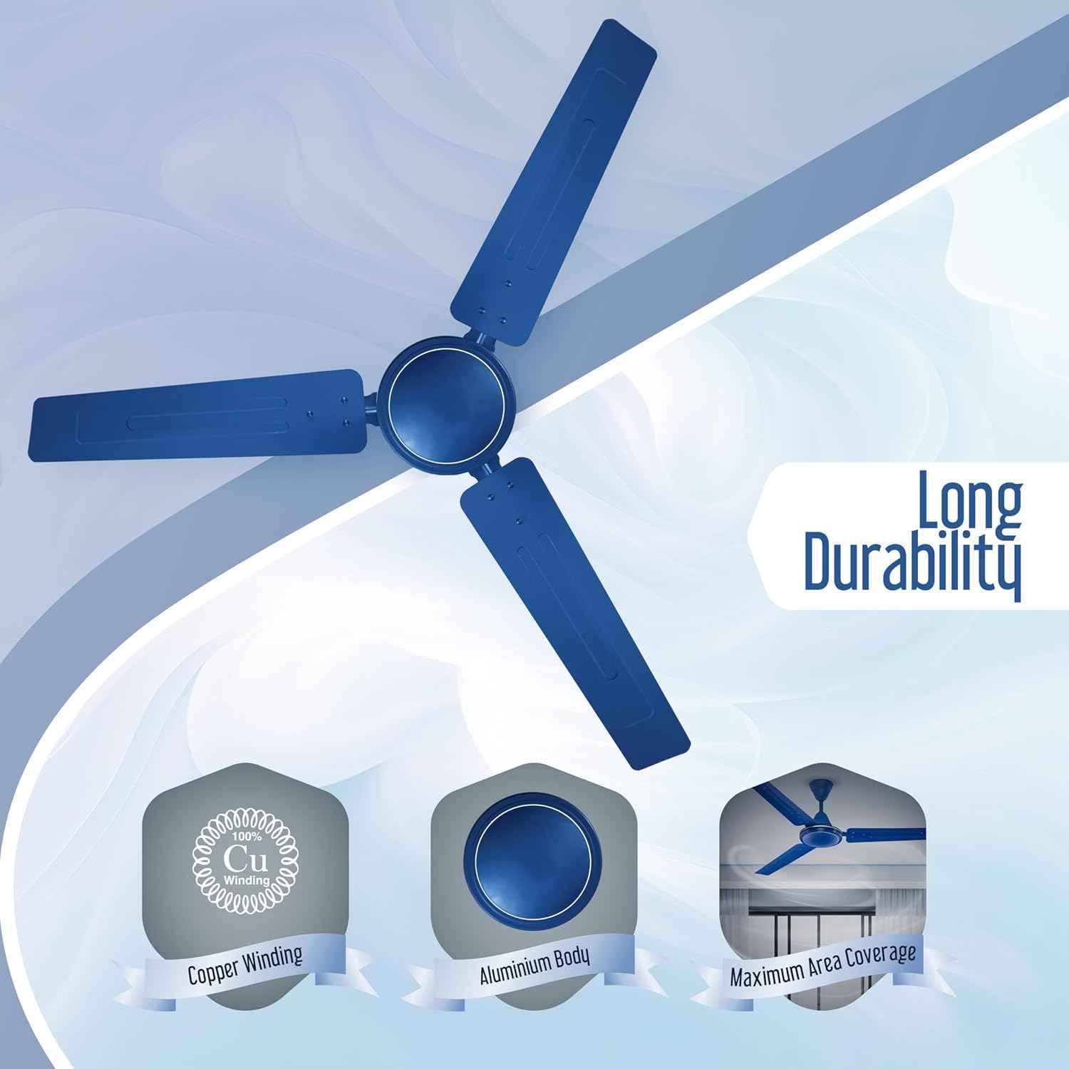Ciling Fan CG Tulipair 1200mm Blue Colour