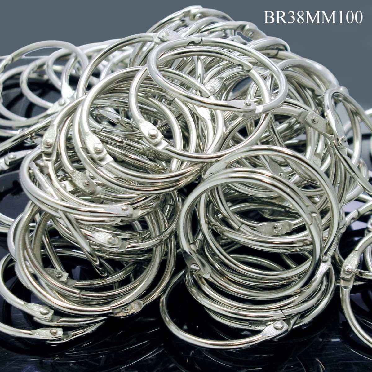 Book Ring 38MM Silver Card Ring Binder 100 Pieces