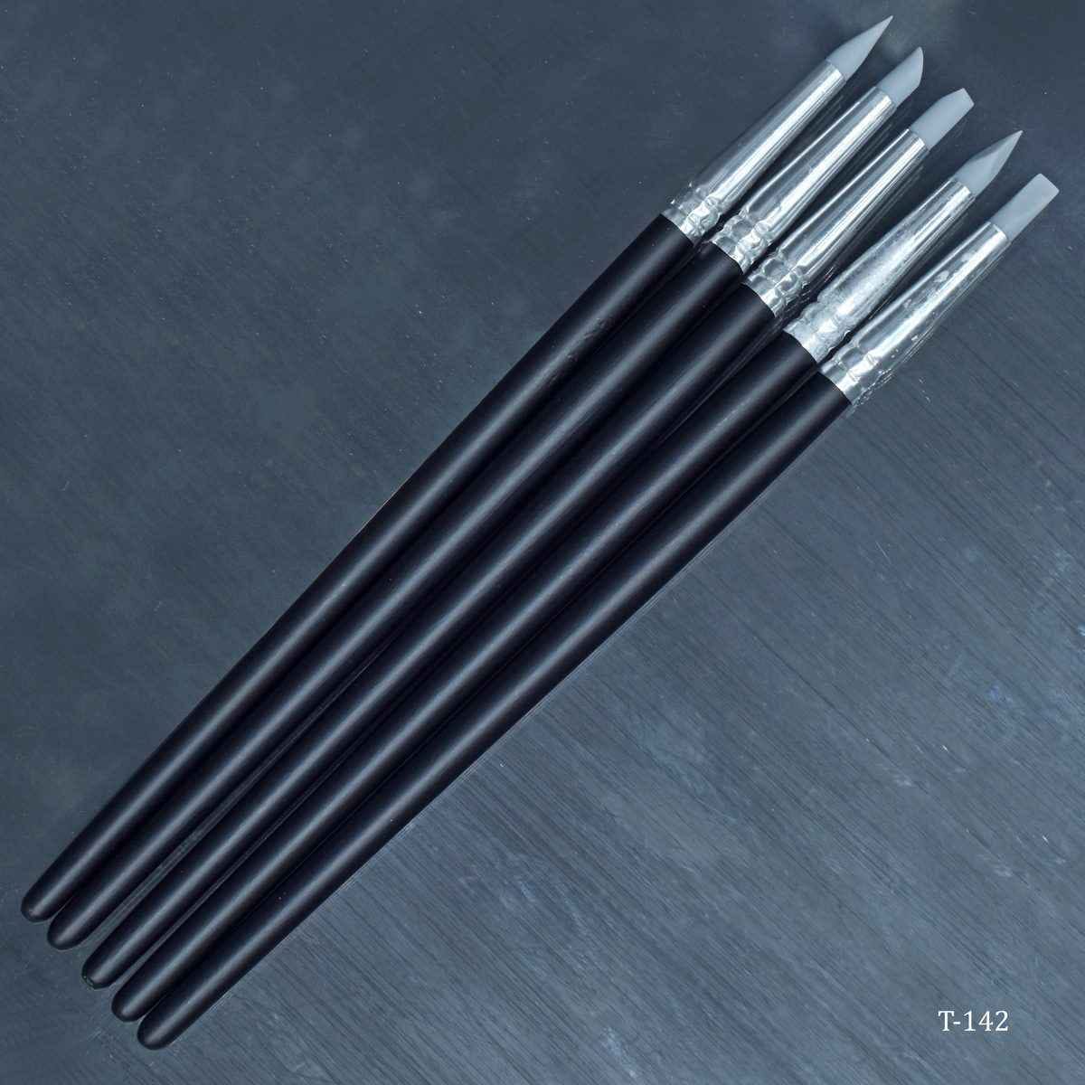 Painting Brush Silicone 5 Pieces Set Black Big