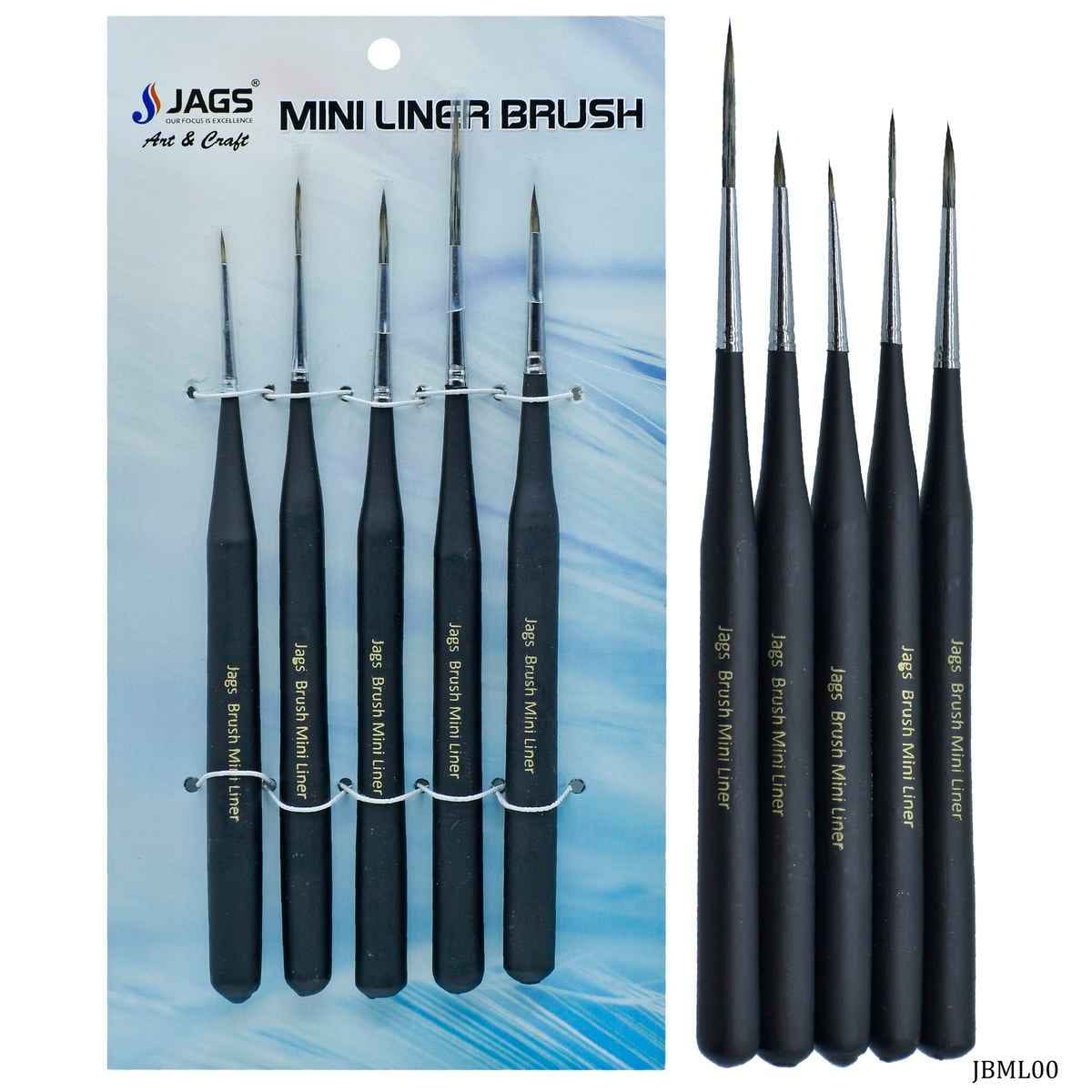Brush Mini Liner Black Handle Set Of 5 Pcs JBML00