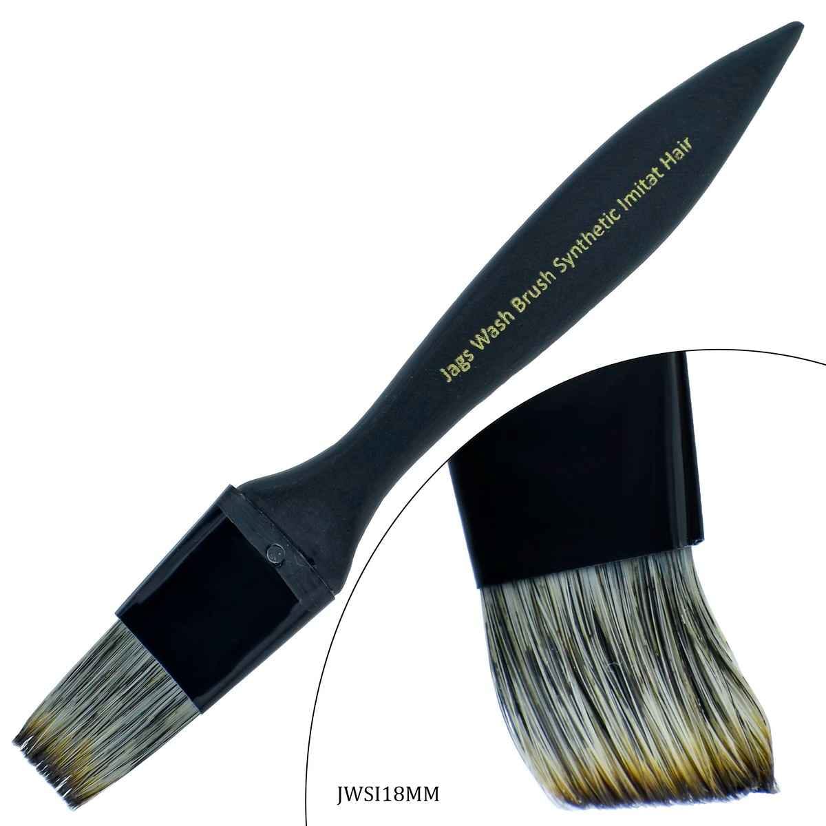 Wash Brush Synthetic Imitation Hair 18MM Black Handle JWSI18MM
