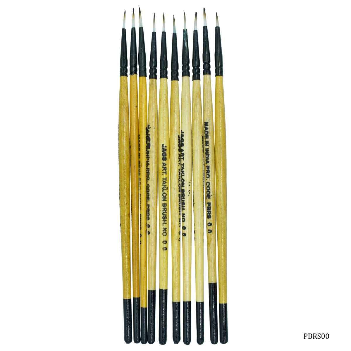 Painting Brush Round Synthetic Hair 10 Pieces Size 00 PBRS00