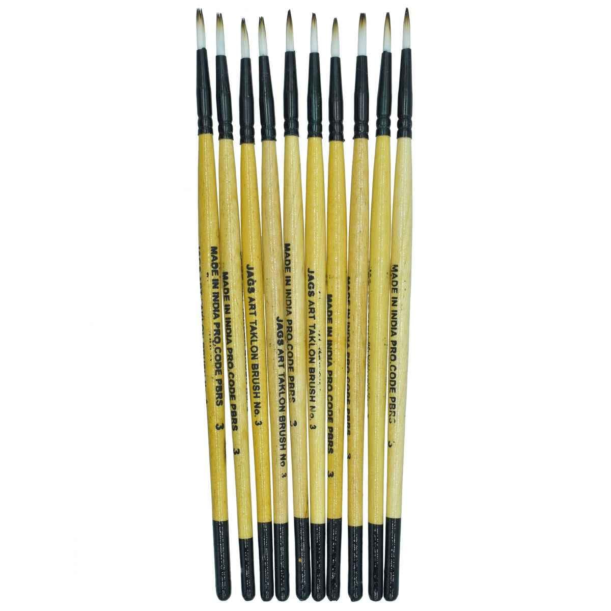Painting Brush Round Synthetic Hair 10 Pieces Size 3 PBRS03