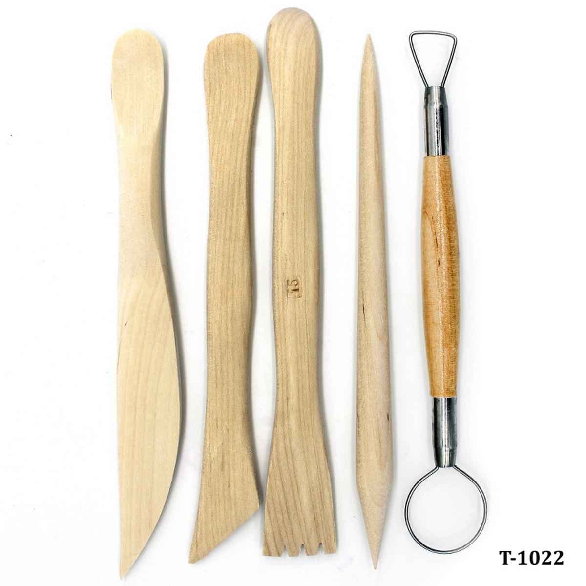 Craft Wooden Art Clay Tools Set High Quality 5 ps T-1022